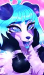 ahegao animated anthro atior_(chepi~) black_body black_fur blue_eyes blue_hair bust_portrait canid canine canis chepi_(chepi~) digital_media_(artwork) disembodied_hand domestic_dog duo face_grab facial_markings faenine fairy femboy floppy_ears fur hair head_markings heart_eyes heart_symbol hybrid hypnosis kiyat looking_pleasured male male/male mammal markings mind_control open_mouth portrait purple_body purple_fur short_playtime solo_focus striped_face stripes tongue tongue_out white_body white_fur wolf