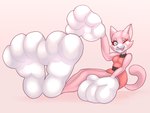 4:3 after_transformation anthro big_feet clothed clothing dillydreams domestic_cat feet felid feline felis female foot_fetish foot_focus growth hi_res huge_feet hyper hyper_feet limb_growth mammal one_eye_closed paw_growth paws shima_luan solo super_planet_dolan wink