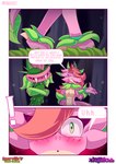 absurd_res anthro blush caught comic_panel dialogue digital_media_(artwork) dragon duo female flower hi_res lustragon male male/female mythological_creature mythological_scalie mythology nude plant rose_(flower) rose_(iestraig) scalie speech_bubble tail text wings