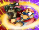 Rating: s
ID: 5582401
Date: 2025-05-18 21:21:56 -0400
Status: active
Score: 0
angry anthro avian bird bite blood bloodshot_eyes blue_body bodily_fluids cape clothing crocodilian crossover donkey_kong_(series) duo exhaust fantasy fight fire green_body green_scales hammer hatching_(art) hi_res hitting impact impact_lines insane intense jaythefox333 king_dedede king_k._rool kirby_(series) light lines_drawn male nintendo penguin purple_background purple_eyes red_background reptile scales scalie shaded sharp_teeth simple_background smears speed_lines star super_smash_bros. teeth tongue tongue_bite tools post #5582401