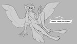 anthro avian beak bonnet breasts changeling_tale clothing dialogue digital_drawing_(artwork) digital_media_(artwork) feathered_wings feathers female genitals greyscale gryphon headgear headwear holidays malcolm_(changeling_tale) monochrome mythological_avian mythological_creature mythology pussy sketch solo talking_to_viewer talon_hands thanksgiving watsup wings