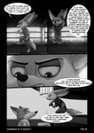 2021 anthro barefoot baseball_bat bat_(object) biped black_border border bottomwear canid canine clothed clothing comic dialogue disney english_text feet fennec_fox fingerless_gloves finnick_(zootopia) fox foxxj gloves greyscale group handwear hi_res holding_object judy_hopps lagomorph leporid male mammal monochrome nick_wilde pants rabbit red_fox shirt speech_bubble standing text topwear true_fox zootopia