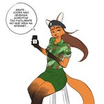 1:1 absurd_res anthro army_uniform biped brazil brazilian brazilian_flag canid canine cellphone clothed clothing dialogue electronics female gesture hand_gesture hi_res looking_at_viewer mammal maned_wolf miranda_(naythf) multicolored_body naythf phone pointing portuguese_text simple_background solo talking_to_viewer text translated two_tone_body