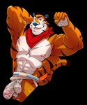 abs alpha_channel anthro balls felid frosted_flakes genitals kellogg's kumammoto_(artist) male mammal mascot nipples orange_body pantherine pecs penis solo striped_body stripes tiger tony_the_tiger vein veiny_muscles veiny_penis