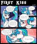 2014 comic dialogue digital_media_(artwork) duo english_text equid equine fan_character feathered_wings feathers female female/female feral friendship_is_magic hasbro heart_symbol hi_res horn kissing mammal my_little_pony mythological_creature mythological_equine mythology paper_(mlp) princess_celestia_(mlp) speech_bubble text unicorn vavacung winged_unicorn wings