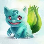 1:1 2016 ambiguous_gender bulbasaur digital_media_(artwork) digital_painting_(artwork) elemental_creature feral flora_fauna generation_1_pokemon looking_at_viewer nintendo open_mouth plant pokemon pokemon_(species) scalie solo tsaoshin