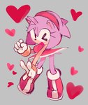 accessory amy_rose anthro blush boots bracelet clothing dress eulipotyphlan female footwear gloves hair_accessory hairband handwear heart_symbol hedgehog hi_res jewelry jublee mammal one_eye_closed panties pink_body sega shoes smile sonic_the_hedgehog_(series) tan_body tan_skin underwear wink