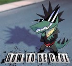 absurd_res anthro belt crocodile crocodilian crossed_arms dax_(piemations) eyewear hi_res how_to_be_cool male mohawk piemations reptile scalie shadow sharp_teeth smile solo spiked_belt spikes street sunglasses teeth title_card