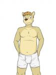 3:4 anthro bear boxer_briefs clothed clothing connor_(texnatsu) fuze hi_res male mammal simple_background solo texnatsu topless underwear white_background white_clothing white_underwear