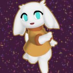 1:1 2022 animal_humanoid bottomless cave_story clothed clothing digital_media_(artwork) fan_character female fur humanoid lagomorph looking_at_viewer mammal mial_(jer) mial_the_mimiga mimiga open_mouth shaded simple_background smile solo topwear