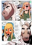 2021 5_fingers aaron_(falcon_mccooper) anthro bangs beard big_ears blonde_hair blue_eyes clothed clothing comic deer dialogue digital_media_(artwork) duo english_text equid equine eyebrows eyelashes facial_hair falcon_mccooper femboy fingers hair jesse_(falcon_mccooper) lips long_hair male male/male mammal manly pink_lips shirt student sweater tank_top teacher text thick_eyebrows topwear url zebra