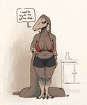 Rating: q
ID: 5431271
Date: 2025-03-13 17:14:50 -0400
Status: active
Score: 28
2025 3_toes 5:6 alien anthro belly_grab big_tail black_bottomwear black_clothing black_hotpants black_shorts blush blush_lines bottomwear bra breasts brown_body brown_feathers cabinet clothing deltav digital_media_(artwork) feathers feet female front_view head_turned hi_res hotpants looking_down_at_belly navel navel_piercing non-mammal_breasts piercing pinwheel_(snekguy) purple_eyes red_bra red_clothing red_underwear sagging_breasts shorts simple_background sketch sketch_background solo standing tail tail_on_ground talons teeth textured_background thick_tail toes underwear valbaran vase watermark weight_conscious wide_hips post #5431271