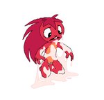 4_fingers anthro bodily_fluids cum cum_covered cum_everywhere cum_on_arm cum_on_chest cum_on_face cum_on_leg featureless_chest female fingers flaky_(htf) genital_fluids genitals happy_tree_friends kneeling looking_at_self low_res mammal messy myrant porcupine pussy red_body rodent simple_background solo white_background