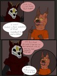 absurd_res blush bone canid canine dialogue duo english_text excited gobi_(aquest) grayson_(sajay) hi_res male male/male mammal sajay skinwalker skull skull_head text