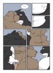 anthro bear belly big_biceps big_butt big_muscles big_penis bodily_fluids body_size_growth brown_body brown_fur butt cetacean comic cum cum_inflation cum_inside dialogue dolphin duo english_text erection foreskin fur genital_fluids genitals growth huge_penis humanoid_genitalia hyper hyper_genitalia hyper_penis inflation kissing male male/male mammal marine moobs multicolored_body muscle_growth muscular muscular_anthro muscular_male nude oceanic_dolphin orca penis size_transformation stupidgit text toothed_whale transformation