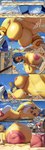 2023 absurd_res animal_crossing ankha_(animal_crossing) anthro blue_hair breasts butt city close-up comic dialogue digital_media_(artwork) discordthege egyptian_mythology english_text feet felid feline female genitals group hair hi_res huge_filesize macro macro_female male male/female mammal markings middle_eastern_mythology mythology nintendo nude pawpads paws pussy soles solo striped_markings striped_tail stripes tail tail_markings text toes yellow_inner_ear