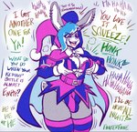 Rating: q
ID: 4134415
Date: 2023-06-26 13:26:29 -0400
Status: active
Score: 74
2023 anthro belt blush body_control breast_squish breasts buckteeth bulge cape clothing dialogue digital_media_(artwork) ear_piercing english_text fanterfane fool's_hat grey_body gynomorph hand_on_breast hat headgear headwear hi_res humor intersex izzy_skye joke lagomorph leporid mammal mind_control open_mouth piercing rabbit simple_background smile solo squish teeth text post #4134415