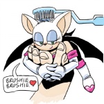 1:1 anthro bat brush brushie_brushie_brushie carelessdoodler dialogue disembodied_hand duo english_text female holding_character low_res mammal meme micro rouge_the_bat sega smile solo_focus sonic_the_hedgehog_(series) text toothbrush