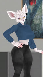 2024 3d_(artwork) 3d_animation 9:16 animated anthro big_breasts black_bottomwear black_clothing black_pants blue_clothing blue_sweater blue_topwear bottomwear breasts claws clothed clothed_anthro clothed_female clothing crop_top crop_top_overhang cropped_sweater dialogue digital_media_(artwork) domibun ear_piercing ear_ring english_audio eyeshadow female finger_claws freckles fur hair hand_on_hip hand_on_table hi_res looking_at_viewer makeup mammal midriff murid murine my_eyes_are_up_here navel officer_flint_(foresttherotten) pants piercing portrait purple_eyeshadow rat ring_piercing rodent shirt short_playtime smile solo sound source_filmmaker_(artwork) sweater talking_to_viewer three-quarter_portrait topwear webm white_body white_fur white_hair yellow_sclera