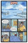 2024 absurd_res anthro baloo bear belly blue_body bottomwear clothing comic detailed_background dialogue disney eating english_text fivespot food grey_body hat headgear headwear hi_res inside male mammal overweight overweight_male pants prison sergeant_dunder shirt sitting sleeping snow suid suina sus_(pig) talespin text the_jungle_book topwear wild_boar