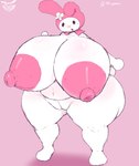 absurd_res anthro areola big_areola big_breasts black_eyes breasts female genitals hi_res huge_areola huge_breasts huge_hips huge_thighs hyper hyper_breasts lagomorph leporid mammal my_melody nipples nude onegai_my_melody open_mouth pink_areola pink_nipples pussy rabbit sanrio solo thick_thighs trz_lettuce white_body wide_hips