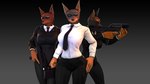 16:9 2024 3d_(artwork) 5_fingers anthro black_body black_fur black_nose bottomwear breasts brown_body brown_fur canid canine canis clothed clothed_anthro clothed_female clothing digital_media_(artwork) dobermann domestic_dog dress_shirt duo eyewear female fingers fur group gun hi_res humanoid_hands mammal multicolored_body multicolored_fur necktie pants petruz petruz_(copyright) pinscher ranged_weapon rifle shirt source_filmmaker_(artwork) suit sunglasses topwear trio two_tone_body two_tone_fur weapon widescreen