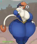 absurd_res anthro big_breasts blush breast_grab breasts calico_cat clothing crossover dipstick_tail domestic_cat epic_games fallout felid feline felis female fortnite half-closed_eyes hand_on_breast hi_res huge_breasts huge_thighs hyper hyper_thighs jumpsuit mammal markings meow_skulls microsoft multicolored_body narrowed_eyes solo tail tail_markings thick_thighs yellow_eyes zipper_down zudofu