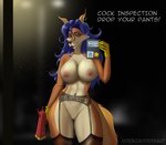 absurd_res anthro big_breasts blue_hair breasts canid canine carmelita_fox clothing english_text female fox garter_belt garter_straps genitals gloves gun hair handwear hi_res legwear lingerie mammal night nipples pussy ranged_weapon sly_cooper_(series) solo sony_corporation sony_interactive_entertainment stockings street sucker_punch_productions sunstripe tail text thick_thighs weapon wide_hips