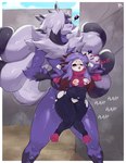 Rating: e
ID: 5255788
Date: 2024-12-21 01:01:18 -0500
Status: active
Score: 143
absurd_res anthro blush bodily_fluids breasts canid canine chest_spike clothing dialogue drooling duo female fur generation_8_pokemon hair hand_spike heart_symbol hi_res lagomorph male male/female mammal moan nintendo nude penetration plap pokemon pokemon_(species) purple_body purple_fur raboot saliva sex size_difference small_breasts smaller_penetrated spikes spikes_(anatomy) stand_and_carry_position standing standing_sex text torn_clothing vilf white_hair wide_hips post #5255788