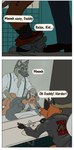 anal anal_penetration anthro balls barry_(fluffypunk) bent_over bent_over_sink blacksad bottomwear bottomwear_down canid canine canis chief_smirnov clothed clothing comic dialogue domestic_dog duo english_text erection eyewear fluffypunk fox from_behind_position genitals german_shepherd glans glasses hand_on_head herding_dog hi_res humanoid_genitalia humanoid_penis male male/male male_penetrated male_penetrating male_penetrating_male mammal mirror narrowed_eyes pants pants_down partially_clothed pastoral_dog penetration penis sex sink text underwear underwear_down