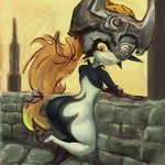 absurd_res bubble_butt butt digital_media_(artwork) female hair headgear hi_res humanoid imp long_hair mammal midna nintendo not_furry nude on_one_leg postalk raised_leg red_eyes smile solo standing teeth the_legend_of_zelda twili twilight_princess