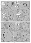 2017 ?_face anon anthro black_and_white comic covering_chest dialogue english_text female generation_1_pokemon hi_res horn human male mammal monochrome nidoqueen nintendo pokemon pokemon_(species) queenie_(shoutingisfun) shoutingisfun text