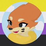 ambiguous_gender anthro black_eyes black_nose black_whiskers buizel cloud eyebrows generation_4_pokemon hi_res lgbt_pride lgbt_pride_month nintendo nonbinary_(lore) nonbinary_pride_colors open_mouth orange_body pokemon pokemon_(species) pride_colors sky smile solo tan_body tan_eyebrows teeth thekitsuyt whiskers yellow_body