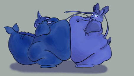 Rating: q
ID: 5561081
Date: 2025-05-09 22:13:48 -0400
Status: active
Score: 16
2021 ambiguous_gender anthro belly belly_bump belly_expansion belly_to_belly big_belly big_butt blueberry_inflation blush body_inflation butt butt_expansion duo eeveelution expansion frill_(anatomy) generation_1_pokemon generation_6_pokemon huge_belly huge_butt huge_thighs hyper hyper_belly hyper_thighs inflation morbidly_obese nintendo obese overweight pokemon pokemon_(species) ribbons_(anatomy) simple_background swelling sylveon tail the_flat_one_(artist) thick_thighs thigh_expansion vaporeon post #5561081