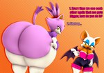 Rating: q
ID: 5350223
Date: 2025-02-03 23:05:06 -0500
Status: active
Score: 32
2024 3d_(artwork) absurd_res accessory annoyed anthro armwear bat bat_wings big_breasts big_butt big_ears black_nose blaze_the_cat bodysuit boots bottomwear breasts butt butt_cleavage checkered checkered_background cindablimp cleavage clothed clothing dialogue digital_media_(artwork) domestic_cat duo elbow_gloves english_text eyelashes eyeshadow felid feline felis female footwear fur gloves green_eyes hair hair_accessory hair_tie handwear hi_res huge_butt hyper hyper_butt lidded_eyes long_eyelashes looking_at_butt looking_at_own_butt makeup mammal membrane_(anatomy) membranous_wings multicolored_body multicolored_fur open_mouth open_smile pants pattern_background purple_body purple_fur purple_hair purple_tail rouge_the_bat sega shoes side_boob simple_background skinsuit smile sonic_the_hedgehog_(series) source_filmmaker_(artwork) standing tail text thick_thighs tight_clothing topwear two_tone_body two_tone_fur white_armwear white_body white_boots white_bottomwear white_clothing white_elbow_gloves white_footwear white_fur white_gloves white_hair white_handwear white_pants wings yellow_eyes post #5350223