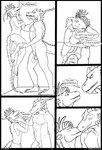 abs angry animal_genitalia annoyed anthro asphyxiation balls bared_teeth bottomless bottomless_anthro bottomless_female breast_squeeze breasts choking christa_(rebeldragon101) clothed clothing dragon duo ernesto_(rebeldragon101) eye_contact fangs fangs_bared female genitals hair hi_res kiss_on_lips kissing lifting_another lifting_partner long_ears long_tail looking_at_another looking_at_partner male male/female mane mane_hair medium_breasts monochrome muscular mythological_creature mythological_scalie mythology nude nude_male partially_clothed pecs rebeldragon101 scalie sex_toy shackled_ankles sheath shirt side_boob size_difference snarling squeezing tail tank_top teeth topwear toy vibrator