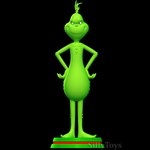 3d_(artwork) 3d_modeling 3d_print anthro christmas digital_media_(artwork) fur green_body grinch hair hands_on_hips hi_res holidays how_the_grinch_stole_christmas! illumination_entertainment looking_straight male sillytoys simple_background smile solo spiky_hair standing