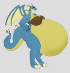 anthro bandit_(disambiguation) bra claws clothing dragon female fin gin_the_big hi_res horn hyper hyper_pregnancy mythological_creature mythological_scalie mythology pauliusthemad pregnant scalie solo tail thief underwear vwpologt wings