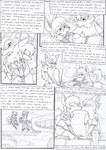 anthro belt black_and_white boots bottomwear canid canine clothing cloud comic drawing duo english_text female flashback footwear fur gloves hair handwear heart_pattern hug kissing kitfox-crimson long_hair looking_at_another male mammal mechanical_wings military_uniform monochrome multicolored_body multicolored_fur natasha_(kitfox-crimson) novus_(kitfox-crimson) open_mouth pants shirt shoes sitting sketch sky skyscape stolen_generation t-shirt text topwear two_tone_body two_tone_fur uniform