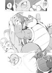 action_pose blastoise bodily_fluids comic cross-popping_vein crying dialogue eeveelution fangs feral flower generation_1_pokemon generation_4_pokemon hi_res japanese_text leafeon monochrome nintendo pained_expression plant pokemon pokemon_(species) pokemon_mystery_dungeon pose punch simple_background spike_chunsoft spinning tears teeth text translated vaporeon wounded yamatokuroko965