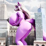 1:1 3d_(artwork) absurd_res adri164 anthro areola big_areola big_breasts big_butt black_areola black_nipples blue_eyes breast_grab breasts butt canid canine canis city cityscape colored_nails digital_media_(artwork) ear_tuft english_text female fur hair hand_on_breast hi_res huge_breasts looking_at_viewer macro mammal nails nipples pink_body pink_fur pubes red_nails smaller_version_at_source smile solo submissive_macro text tuft white_body white_fur white_hair white_pubes wolf yuni_hermit