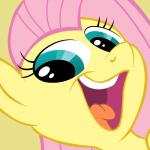 1:1 blue_eyes equid equine female feral fluttershy_(mlp) friendship_is_magic fur hair happy hasbro hi_res horse looking_at_viewer mammal mane my_little_pony open_mouth pikachux1000 pink_hair pony reaction_image sibsy smile solo yellow_body yellow_fur