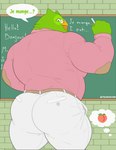 Rating: q
ID: 5324500
Date: 2025-01-22 19:52:12 -0500
Status: active
Score: 48
2025 absurd_res anthro avian barazoku beak belt big_butt big_muscles bird bottomwear bubble_butt butt chalk chalkboard classroom clothed clothing collared_shirt dialogue dress_shirt duo_(duolingo) duolingo emoji english_text eyewear feathers food french_text fruit glasses hi_res holding_object huge_butt huge_muscles huge_thighs inside looking_at_viewer looking_back looking_back_at_viewer male mascot musclegut muscular muscular_anthro muscular_male offscreen_character open_mouth open_smile owl pants peach_(fruit) plant rear_view school shirt smile solo standing talking_to_viewer teacher text thick_arms thick_thighs thought_bubble tight_clothing topwear tuft tylerstark wall_(structure) post #5324500