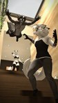 3d_(artwork) absurd_res anthro canid canine canis clothing cousins_(lore) digital_media_(artwork) dive diving domibun female fox glowing glowing_eyes group hi_res kole_(domibun) leo_(atoastedorange) male mammal maxine_(domibun) running running_away scared scared_shitless source_filmmaker_(artwork) stairs swan_dive tackling trio underwear wolf