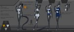 android anthro black_hair bottomwear bra bra_peek breasts butt canid canine canis clothed clothing color_swatch cybernetic_arm cybernetic_eye cybernetic_leg cybernetic_limb cybernetics cyborg digital_media_(artwork) female flat_colors fur hair hi_res jackal long_ears long_hair long_legs long_neck machine mammal miniskirt model_sheet monochrome_body multicolored_body multicolored_fur nude office_clothing orange_eyes partially_clothed rear_view robot segmented_tail side_view simple_background skirt slim solo synth_(disambiguation) tail text the_dark_skull three-quarter_view two_tone_body two_tone_fur underwear underwear_down underwear_only