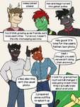 3:4 alligator alligatorid anthro bat blake_jackson casey_ramser clothed clothing comic crocodilian deer dialogue diego_abel english_text equid equine father_(lore) father_and_child_(lore) father_and_son_(lore) fully_clothed fuze group hi_res horse kenta_yamashita male mammal parent_(lore) parent_and_child_(lore) parent_and_son_(lore) reptile sam_jackson scalie son_(lore) texnatsu text