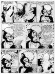 1998 anthro black_and_white clothing comic english_text female human james_m_hardiman lori_(jmh) mammal mephitid monochrome natasha_(jmh) onyx_(jmh) skunk text traditional_media_(artwork)