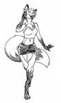 2014 after_transformation anthro boo3 bottomwear canid canine cellphone clothing digital_drawing_(artwork) digital_media_(artwork) electronics female fox hi_res mammal monochrome phone sequence skirt smartphone solo transformation