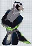 2024 accipitrid accipitriform anthro athletic avian beak biped bird blitz_the_seahawk blue_body blue_feathers bulge checkered checkered_background clothed clothing crossed_arms digital_drawing_(artwork) digital_media_(artwork) feathers green_body green_eyes green_feathers grey_body grey_feathers hi_res jockstrap looking_at_viewer male male_anthro mascot multicolored_body nfl partially_clothed partially_clothed_male pattern_background portrait seahawk seattle_seahawks simple_background solo standing three-quarter_portrait underwear underwear_only unsafescapewolf white_background white_body white_clothing white_feathers white_sclera white_underwear