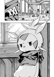 anthro chespin chloe_(icma) comic crossed_arms detailed_background dewott female feral generation_3_pokemon generation_4_pokemon generation_5_pokemon generation_6_pokemon goomy group kirlia leavanny makotoo male monochrome nagasone_(icma) nintendo pmd:_icma pokemon pokemon_(species) pokemon_mystery_dungeon right_to_left servine shinx solo spike_chunsoft twizel_(icma)